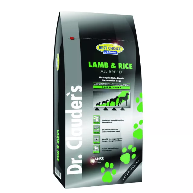 غذای خشک سگ دکتر کلادرز مخصوص سگ بالغ بد اشتها یا حساس حاوی گوشت بره :: Dr. Clauder's Best Choice Lamb & Rice